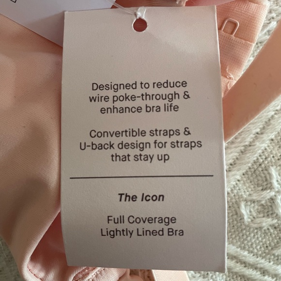 NEW Auden The Icon Full Coverage Lightly Lined Bra With Lace 32D Casual Pink - Picture 6 of 7